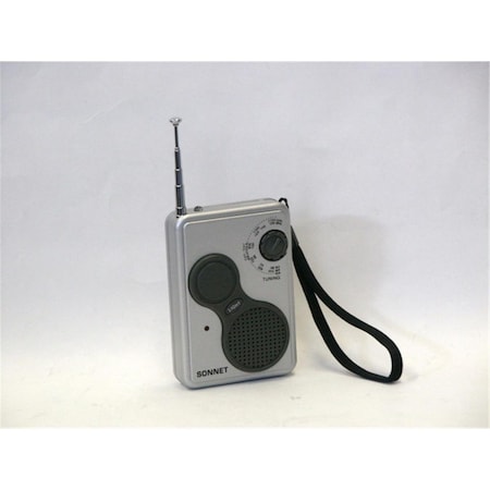 Sonnet AM-FM WEATHER BAND POCKET RADIO WITH LED LIGHT AND CARRYING STRAP SO442618